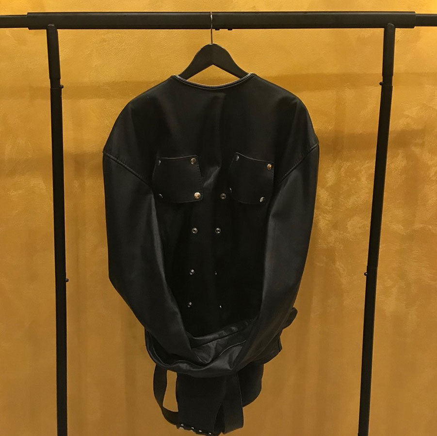 Leather bondage straitjacket
